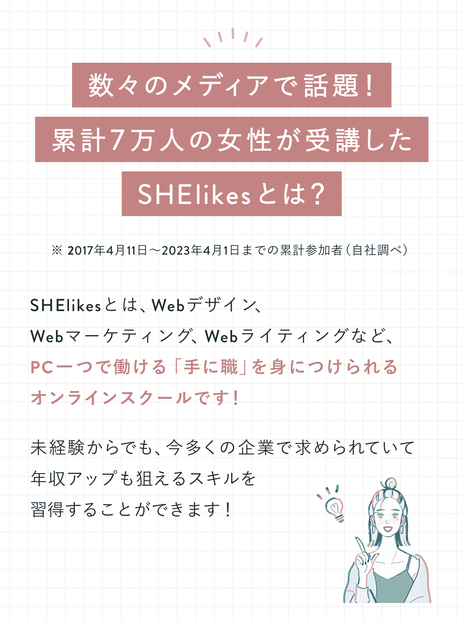 数々のメディアで話題！累計7万人の女性が受講したSHElikesとは？