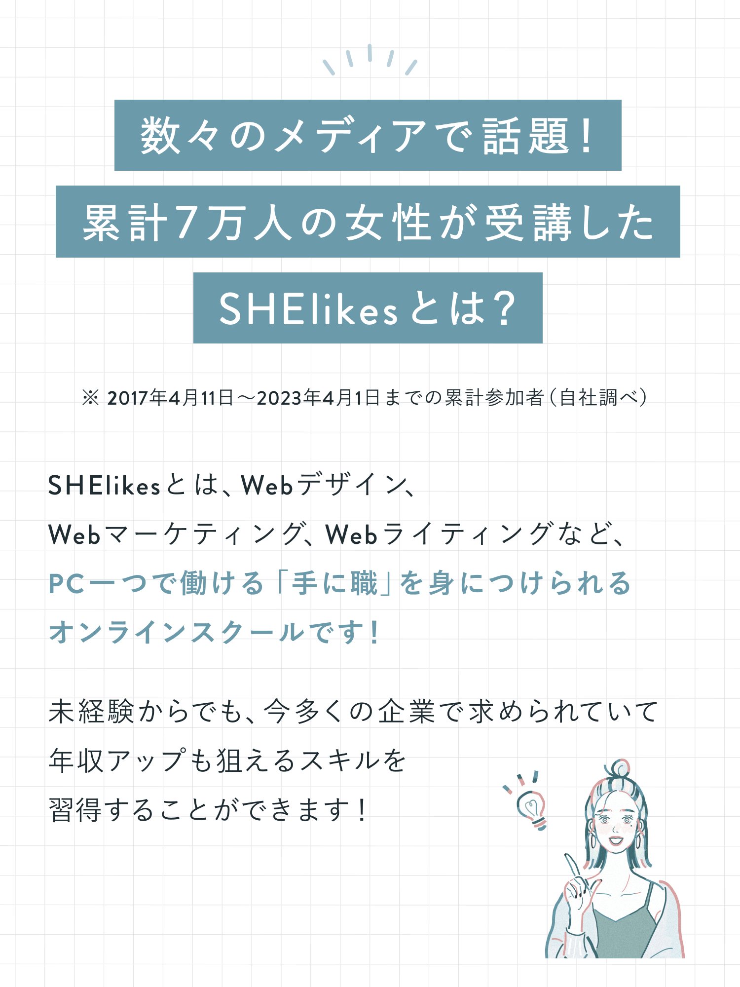 数々のメディアで話題！累計７万人の女性が受講したSHElikesとは？