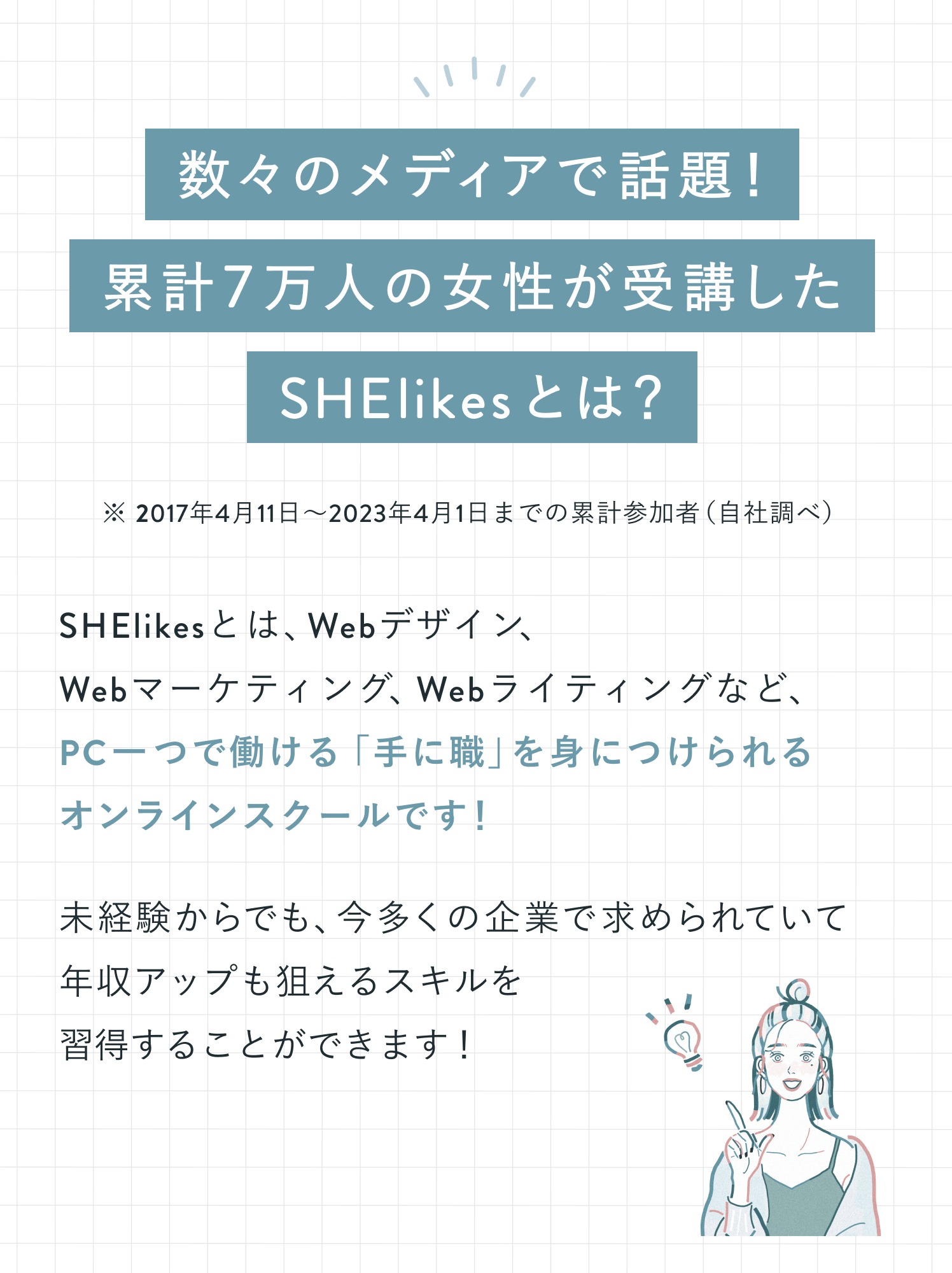 数々のメディアで話題！累計7万人の女性が受講したSHElikesとは？