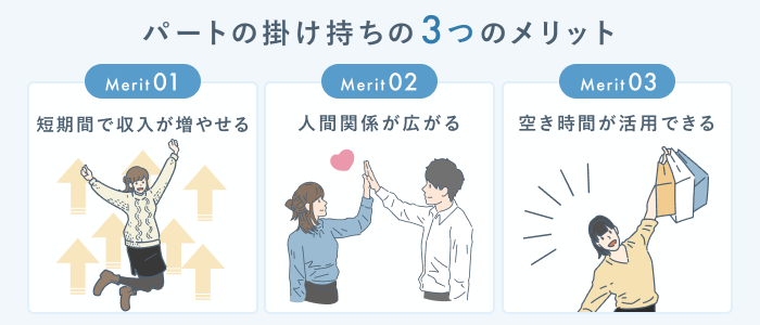 パートの掛け持ちのメリットの要約