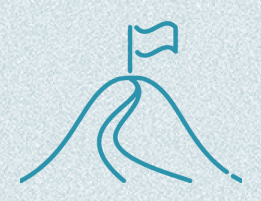 旗の立った山の線画アイコン