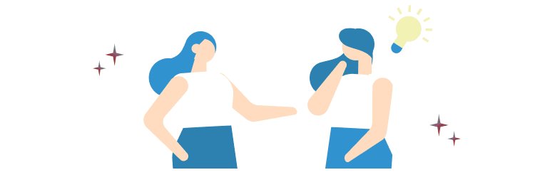 会話する2人の女性のイラスト